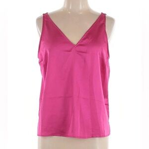 Pink Sleeveless Satiny Blouse Shirt Top